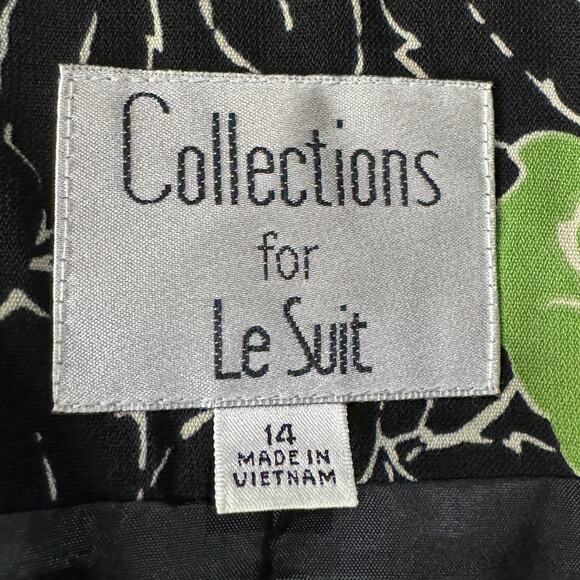 Collections for Le Suit SZ 14 Blazer Jacket Floral Lined Button-Up Cuffed Sleeve - Picture 8 of 9